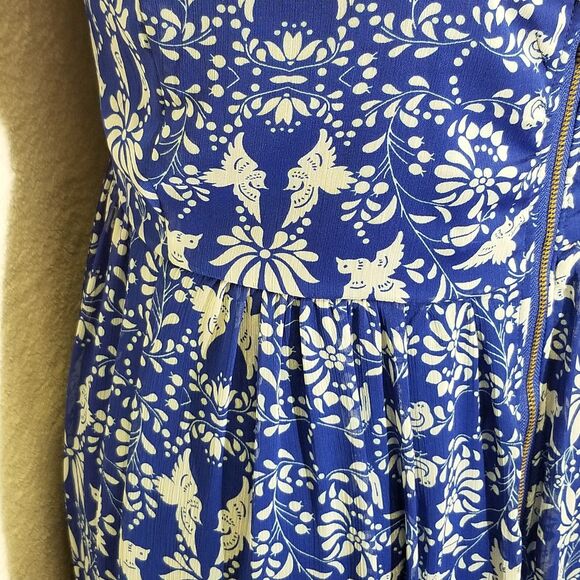 Xhilaration M Dress Maxi Blue Bird of Paradise Chiffon Boho Cottagecore Whimsy - Picture 6 of 10